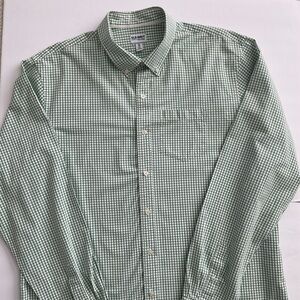 Old Navy Men’s Shirt Green & White Gingham Size XXL